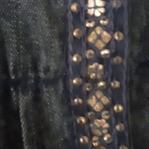 Chicos sz 3 Jean's Jacket with studs and beaded pit 22 inches - Picture 3 of 6